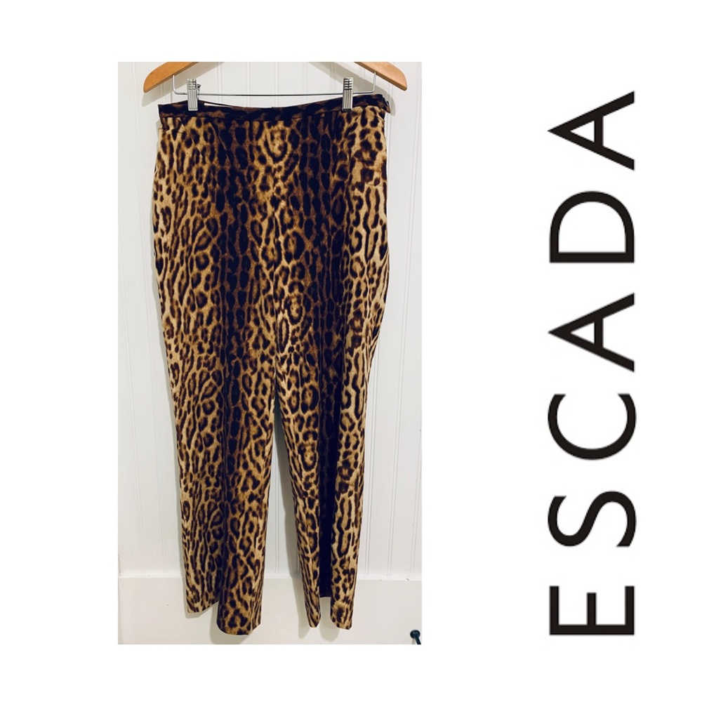 Escada tailored leopard print crop Pants 40